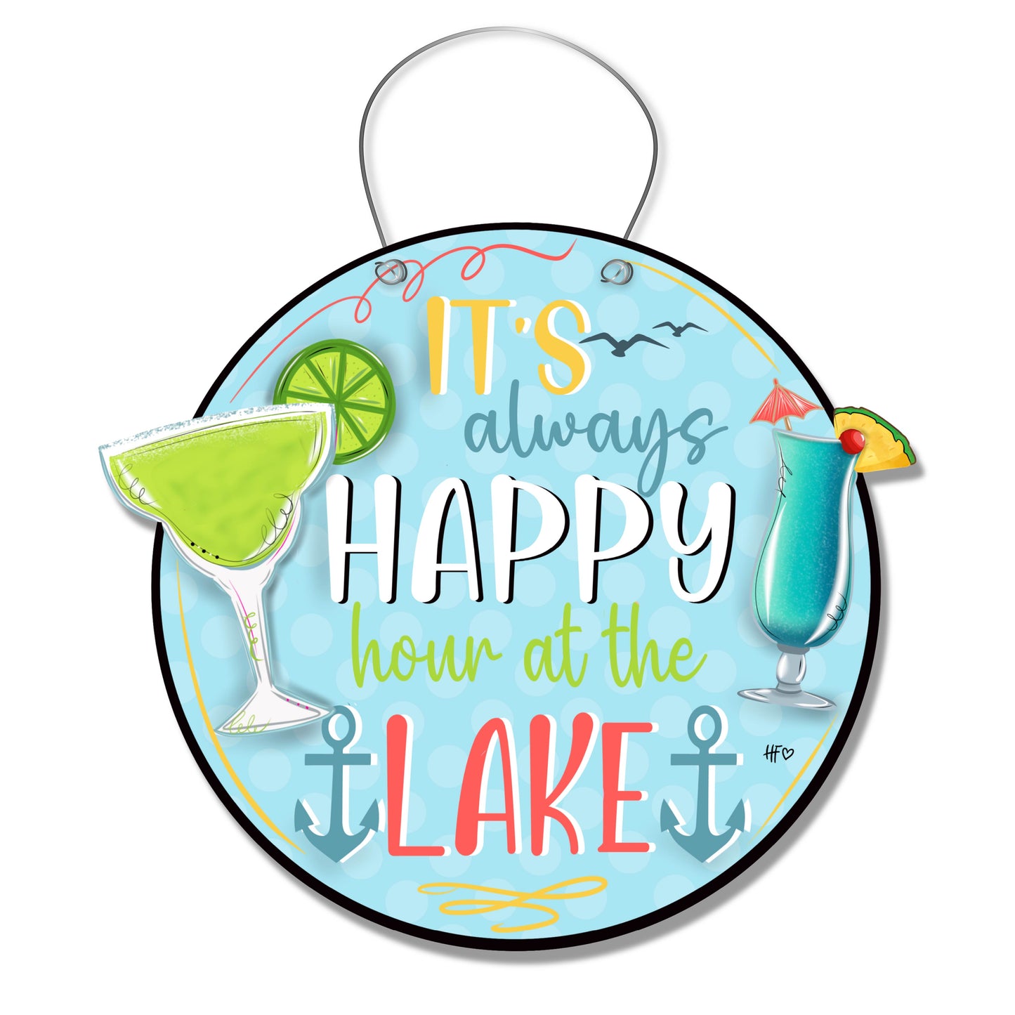 Lake Happy Hour Door Hanger