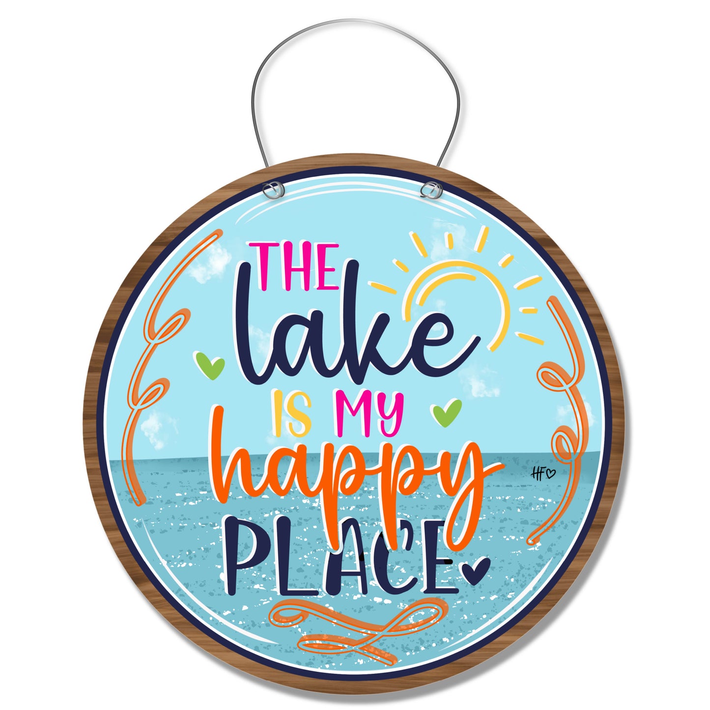 The Lake is my Happy Place Door Hanger