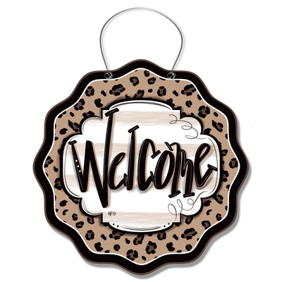 Leopard Cheetah Welcome Door Hanger