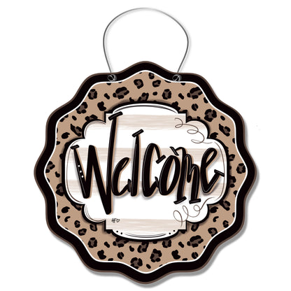 Leopard Cheetah Welcome Door Hanger