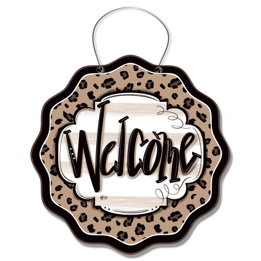 Leopard Cheetah Welcome Door Hanger
