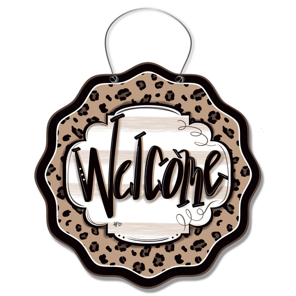 Leopard Cheetah Welcome Door Hanger