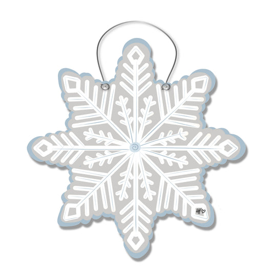 Light Colored Snowflake Door Hanger