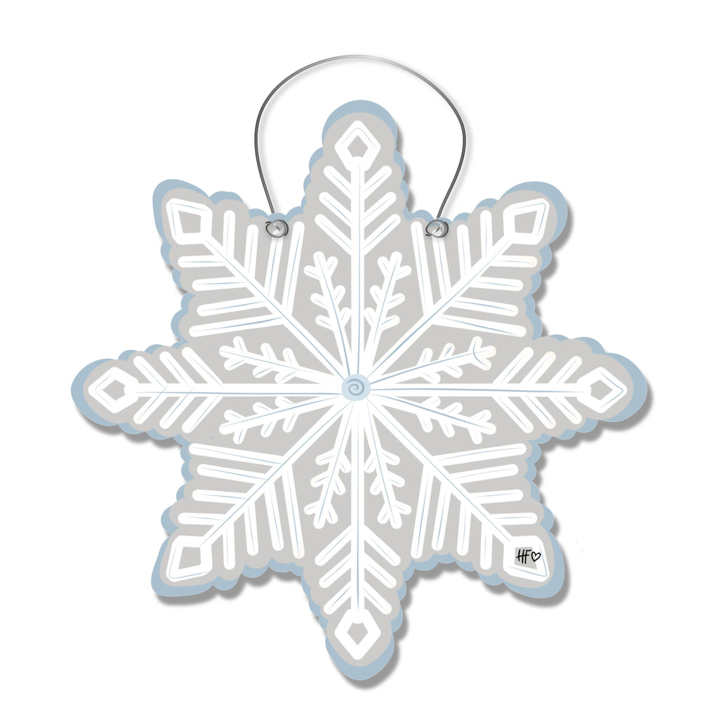 Light Colored Snowflake Door Hanger