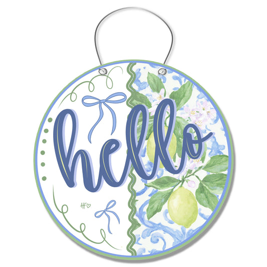 Lime Time Hello Door Hanger