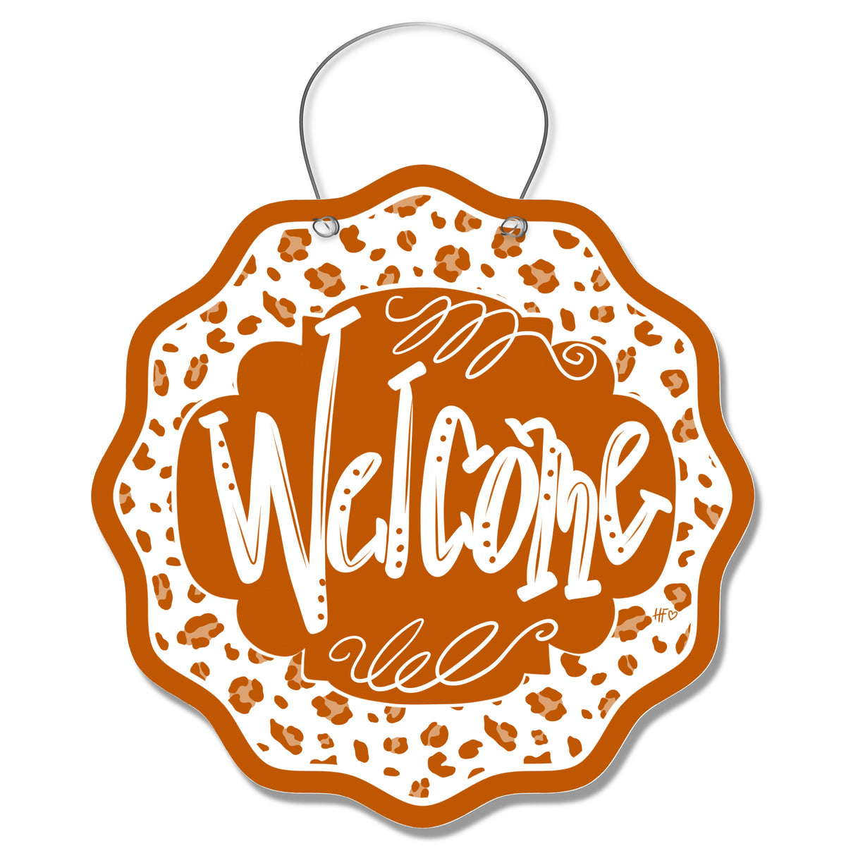 Longhorn Leopard Welcome Door Hanger