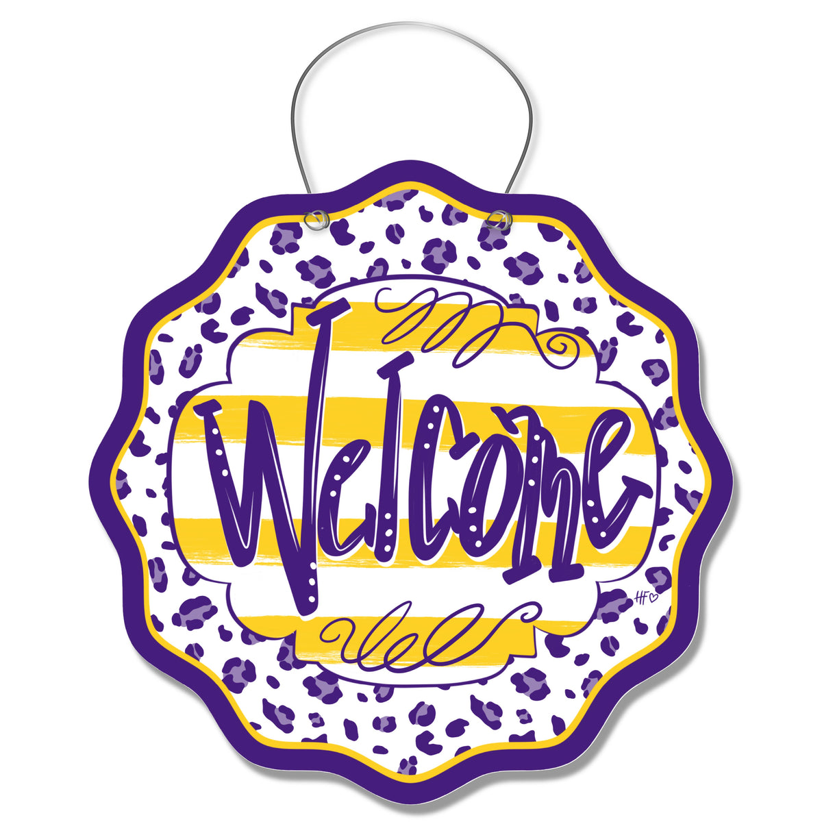 Louisiana Leopard Welcome Door Hanger