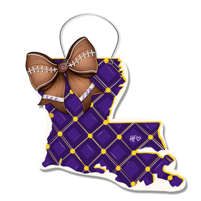 Louisiana Football Bow Door Hanger