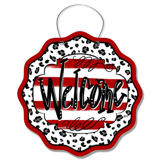 Louisville Leopard Welcome Door Hanger
