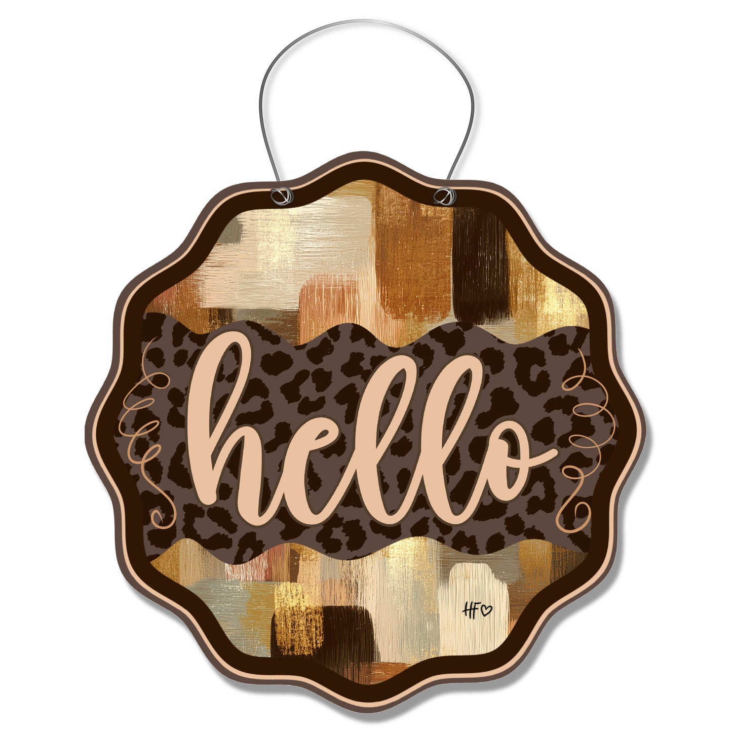 Luxe Leopard Hello Door Hanger