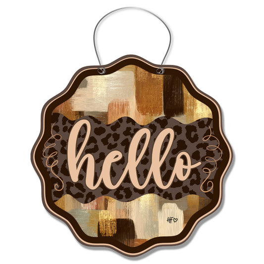 Luxe Leopard Hello Door Hanger