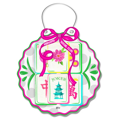 Mahjong Social Club Door Hanger