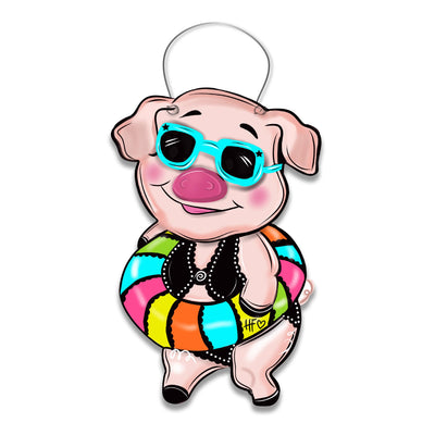 Mama Pig Pool Float Door Hanger