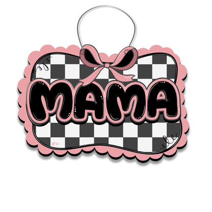 MAMA Cute Checkerboard Door Hanger