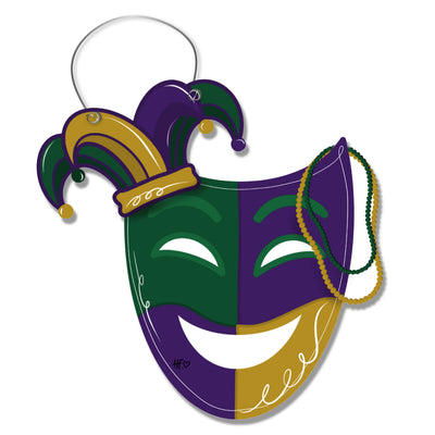 Mardi Gras Vibe Mask Door Hanger