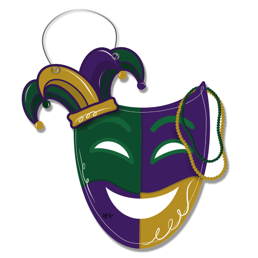 Mardi Gras Vibe Mask Door Hanger