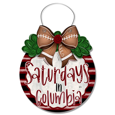 Maroon and Black Football Door Hanger
