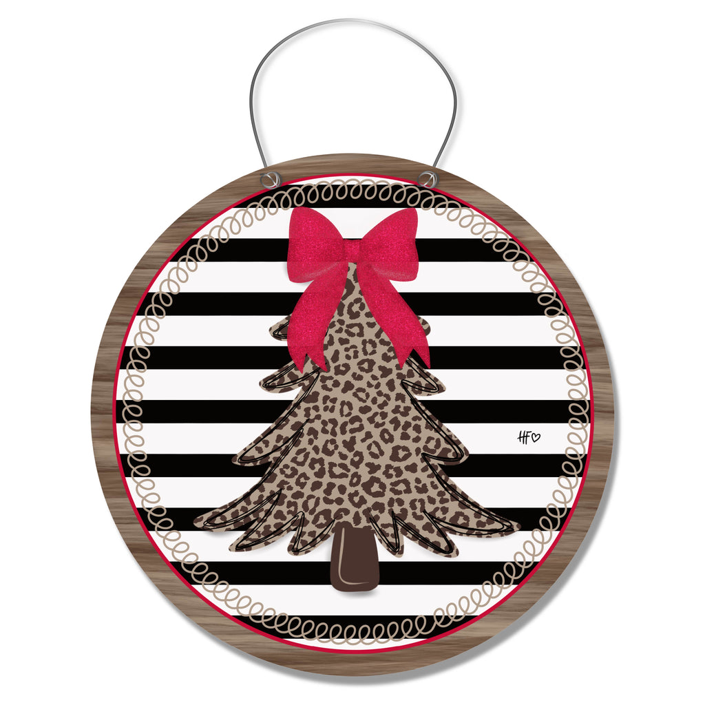 Merry Leopard Time Door Hanger
