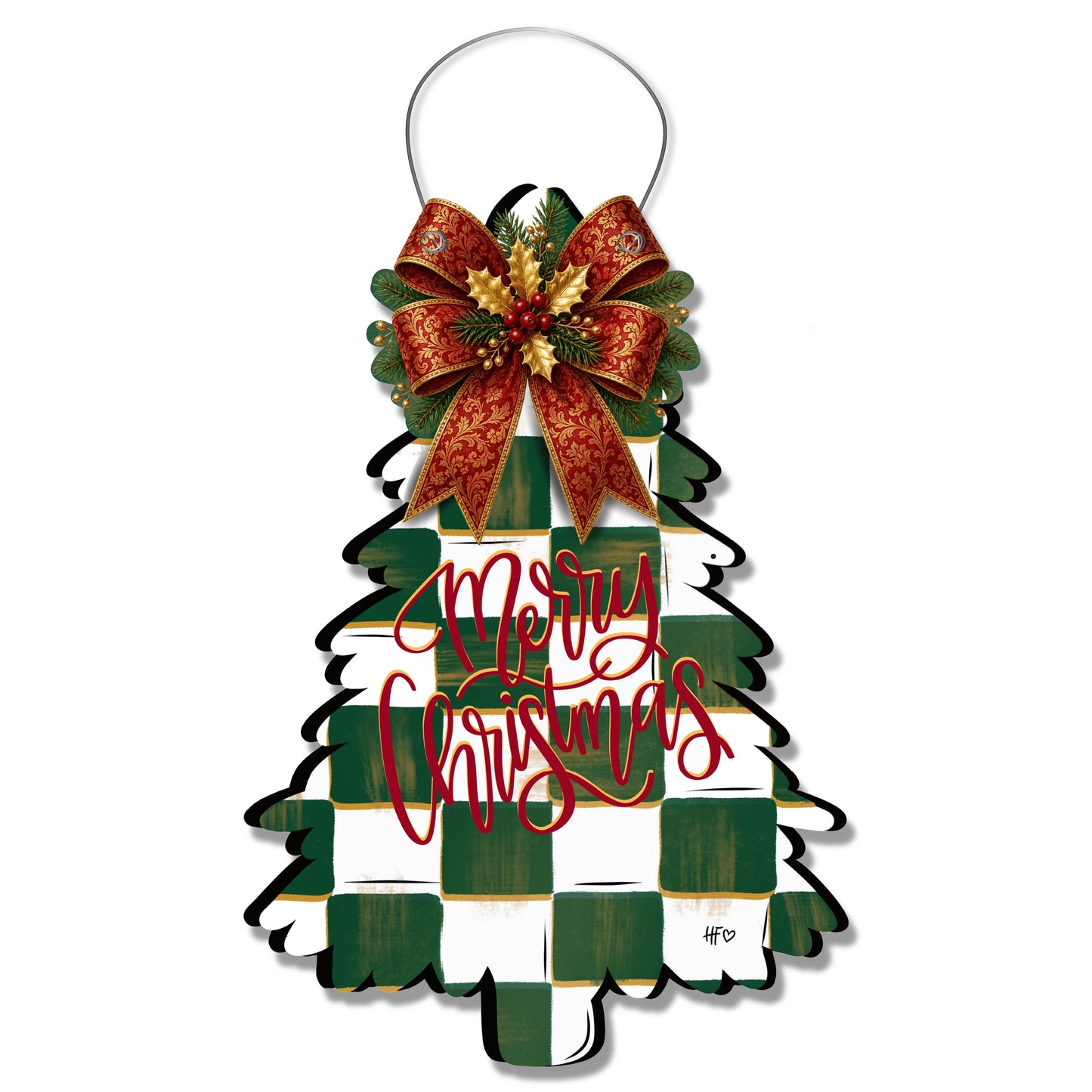 Merry and Classy Christmas Tree Door Hanger