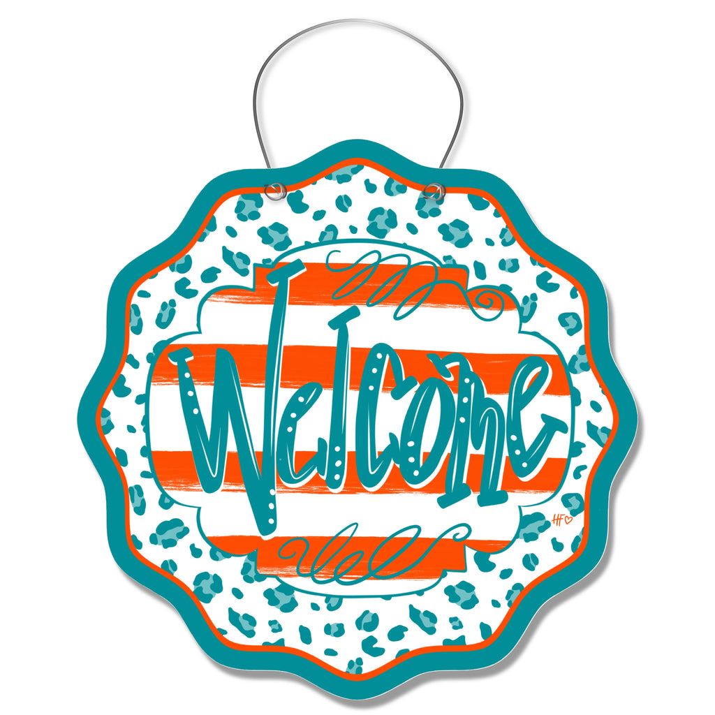 Miami Leopard Welcome Door Hanger