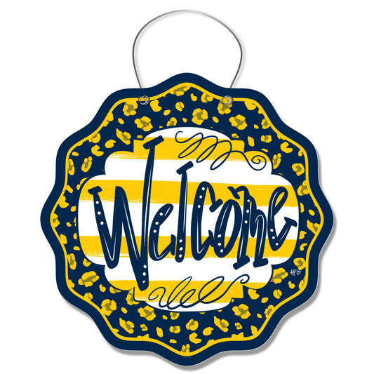 Michigan Leopard Welcome Door Hanger