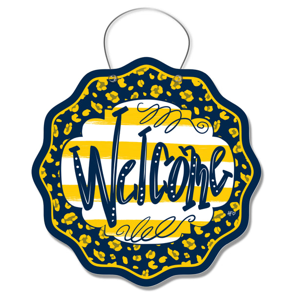 Michigan Leopard Welcome Door Hanger