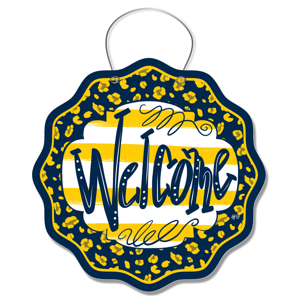 Michigan Leopard Welcome Door Hanger