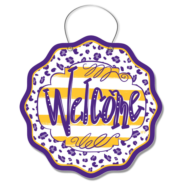 Minnesota Leopard Welcome Door Hanger