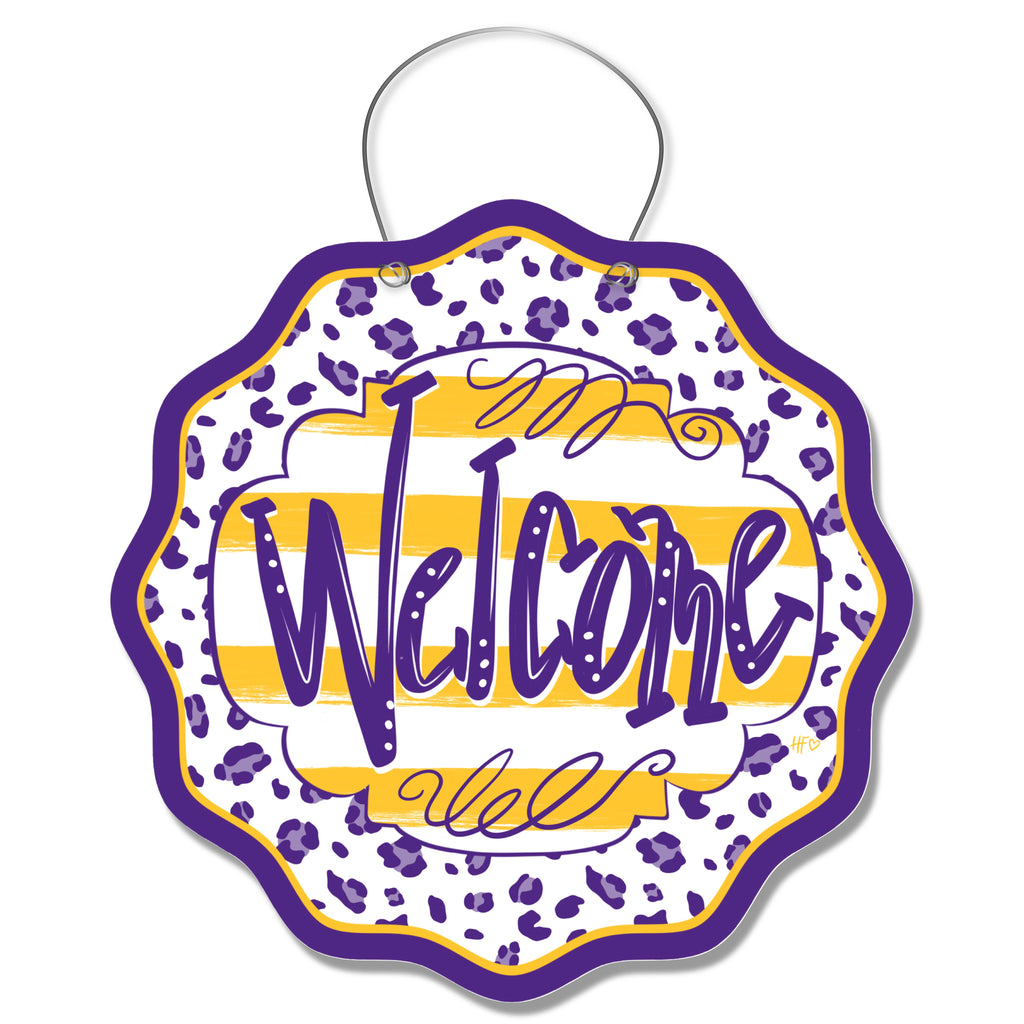 Minnesota Leopard Welcome Door Hanger