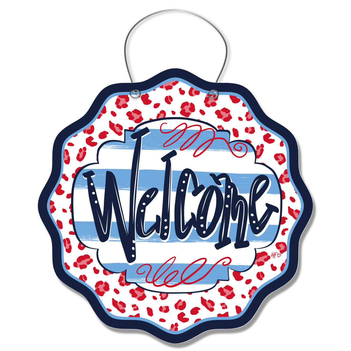 Miss Leopard Welcome Door Hanger