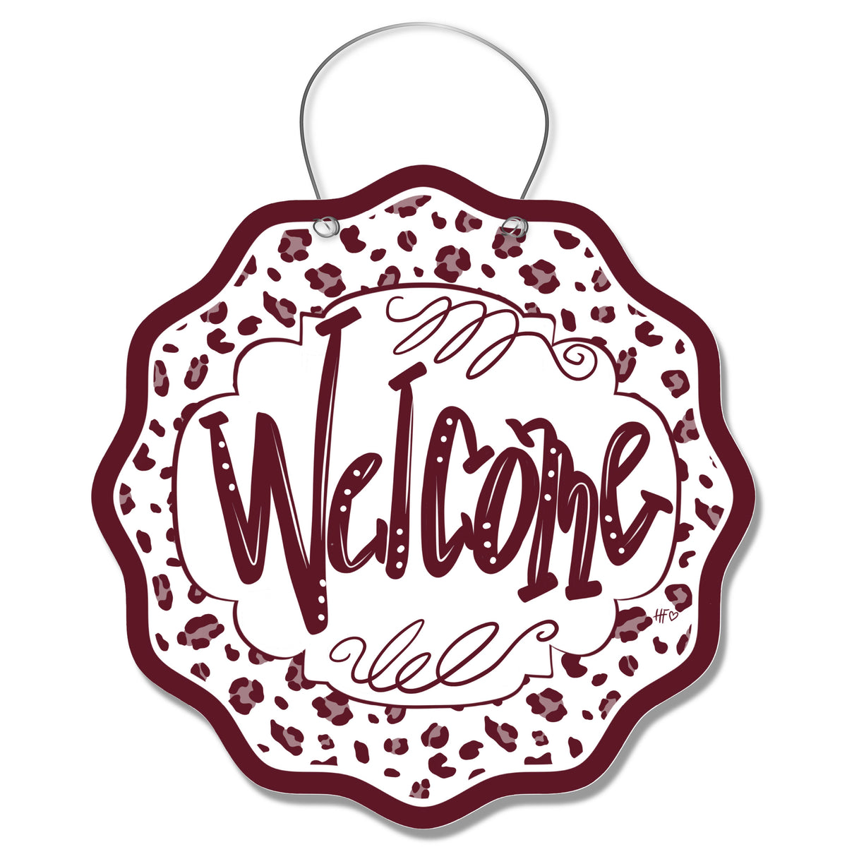Mississippi Leopard Welcome Door Hanger