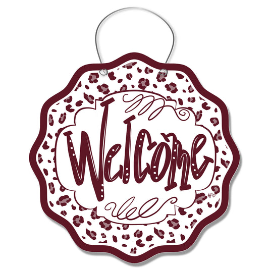 Mississippi Leopard Welcome Door Hanger