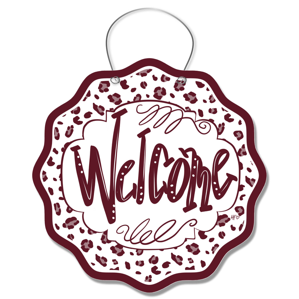 Mississippi Leopard Welcome Door Hanger