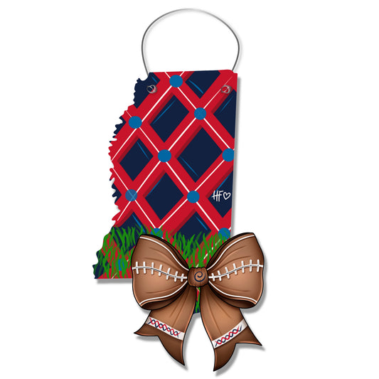 Mississippi Football Bow Door Hanger