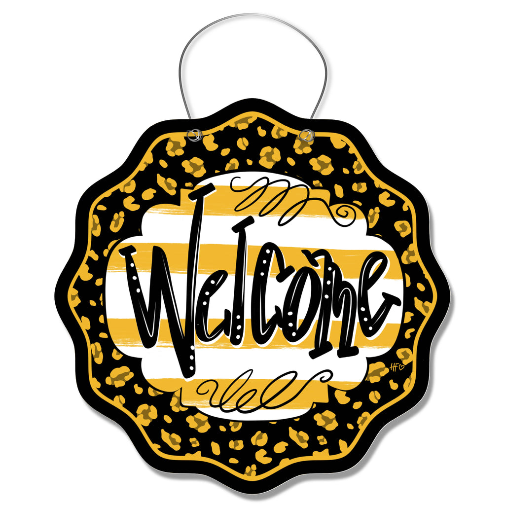 Missouri Leopard Welcome Door Hanger