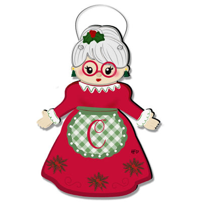 Mrs. Claus 2 (Part of Set) Custom Initial Door Hanger