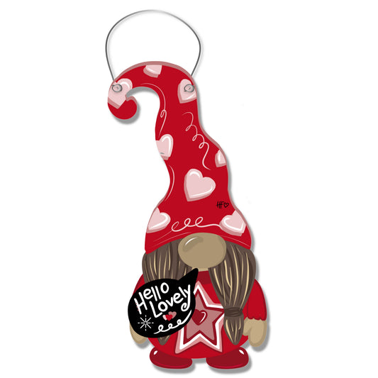 Muffin Mea Valentines Gnome Door Hanger