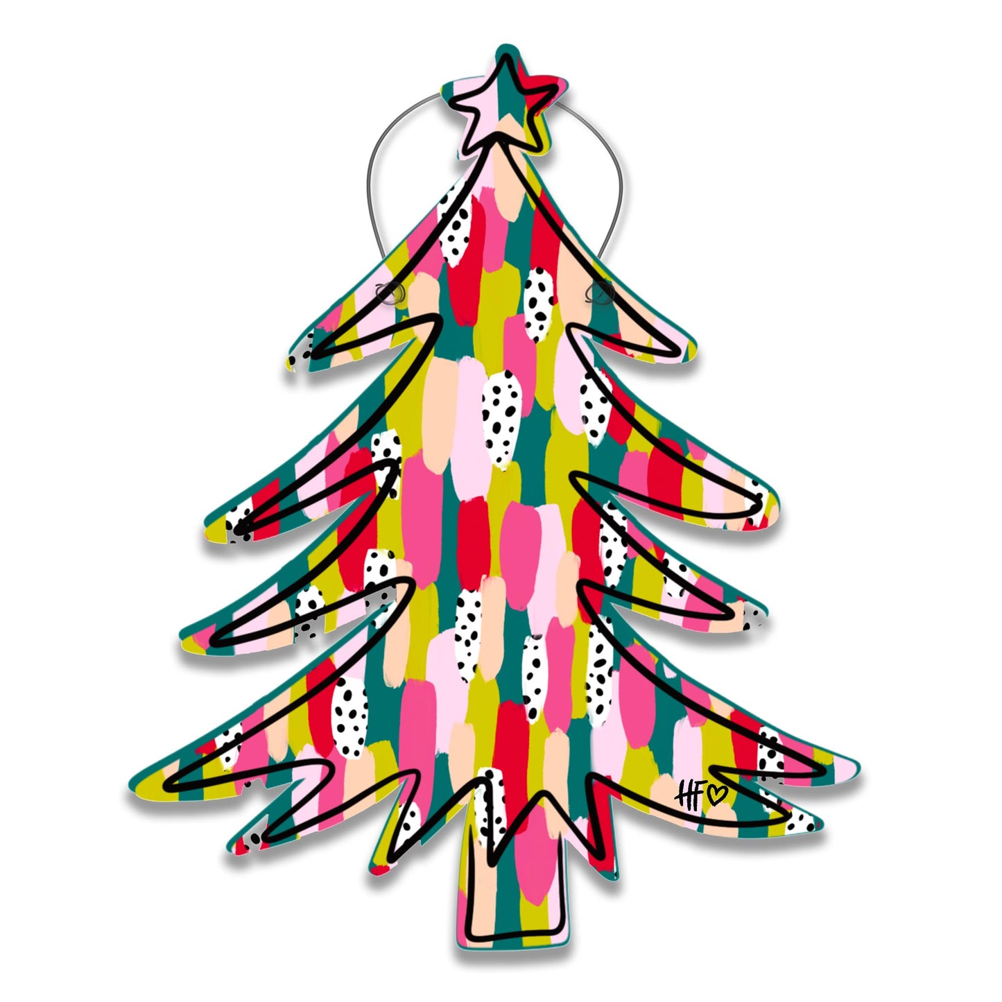 Multicolored Christmas Tree Door Hanger