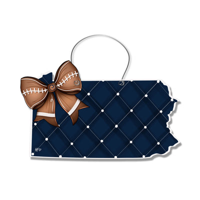 Navy Pennsylvania Football Door Hanger
