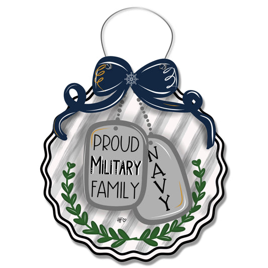 Navy Dog Tags Door Hanger