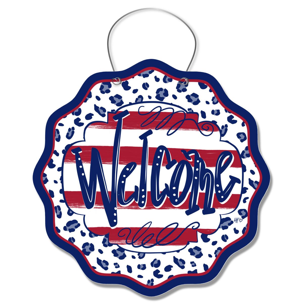 New York Leopard Welcome Door Hanger