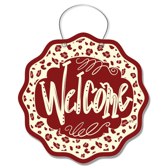 Oklahoma Leopard Welcome Door Hanger