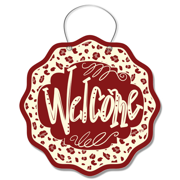 Oklahoma Leopard Welcome Door Hanger