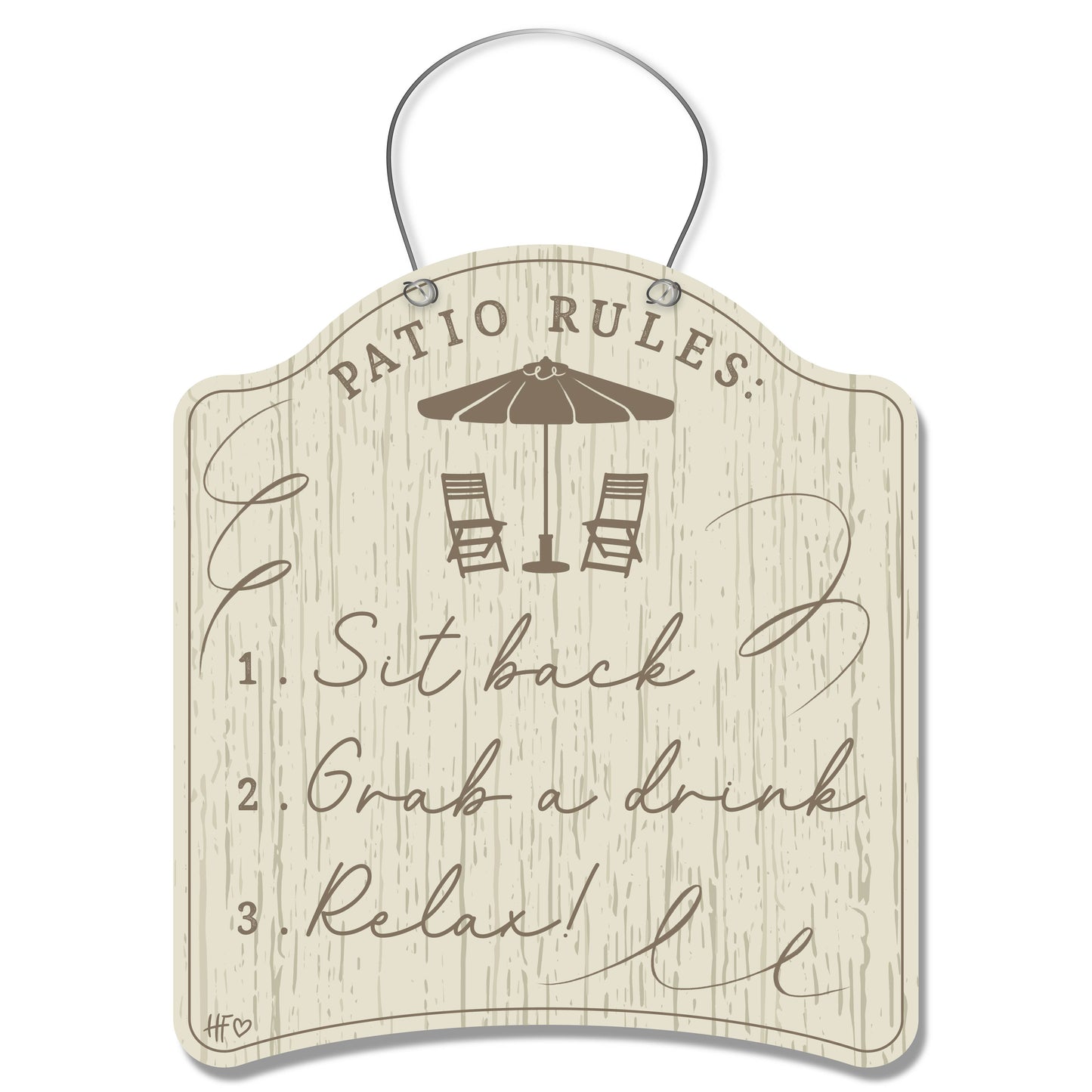 The Patio Rules Door Hanger