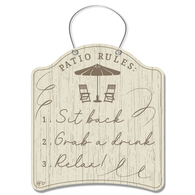 The Patio Rules Door Hanger