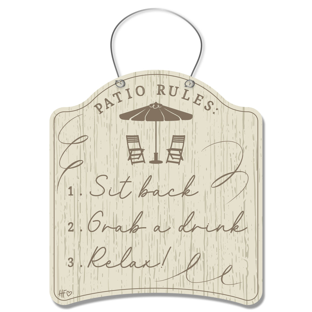 The Patio Rules Door Hanger