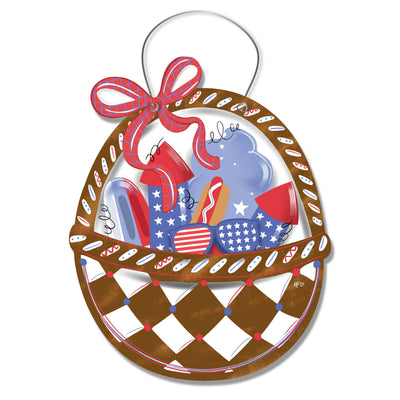 Patriotic Basket Door Hanger