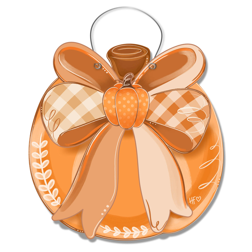 Pumpkin Bow Door Hanger