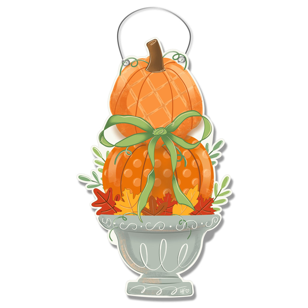 Pumpkin Topiary Door Hanger