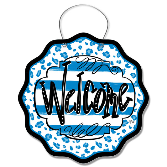 Panthers Leopard Welcome Door Hanger